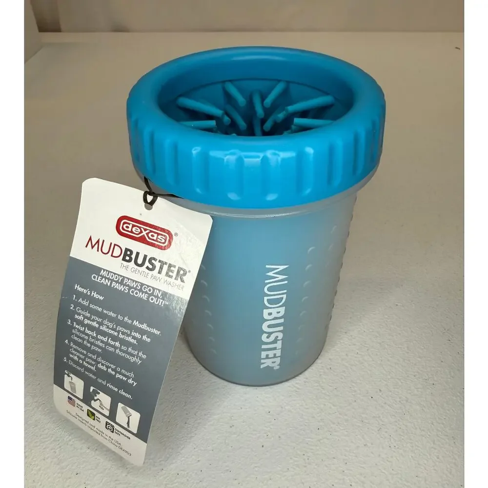 Dexas MudBuster Portable Dog Paw Washer/ Paw Cleaner Blue Medium